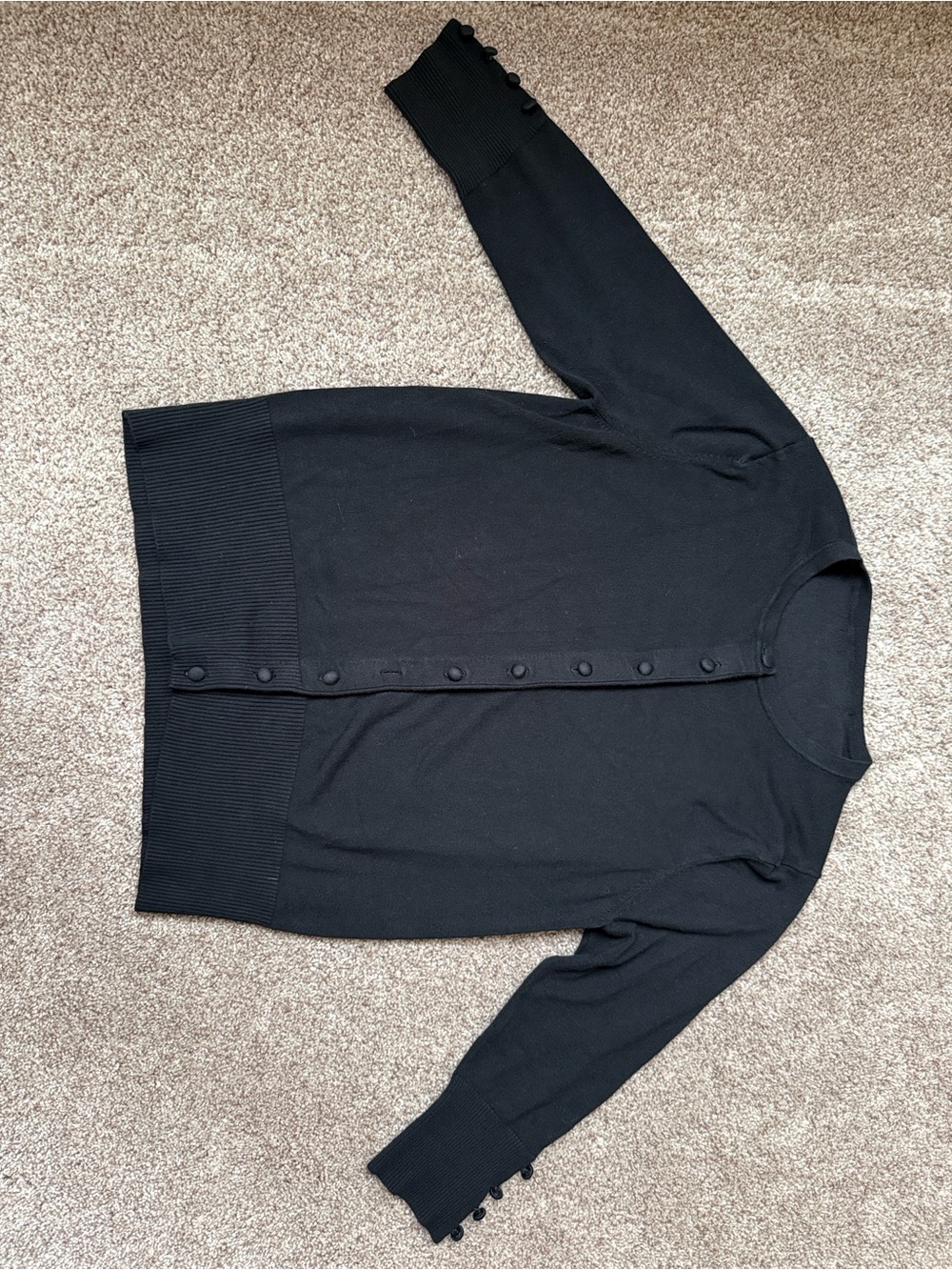 Black Button-Front Women's Cardigan